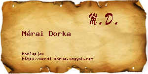 Mérai Dorka névjegykártya